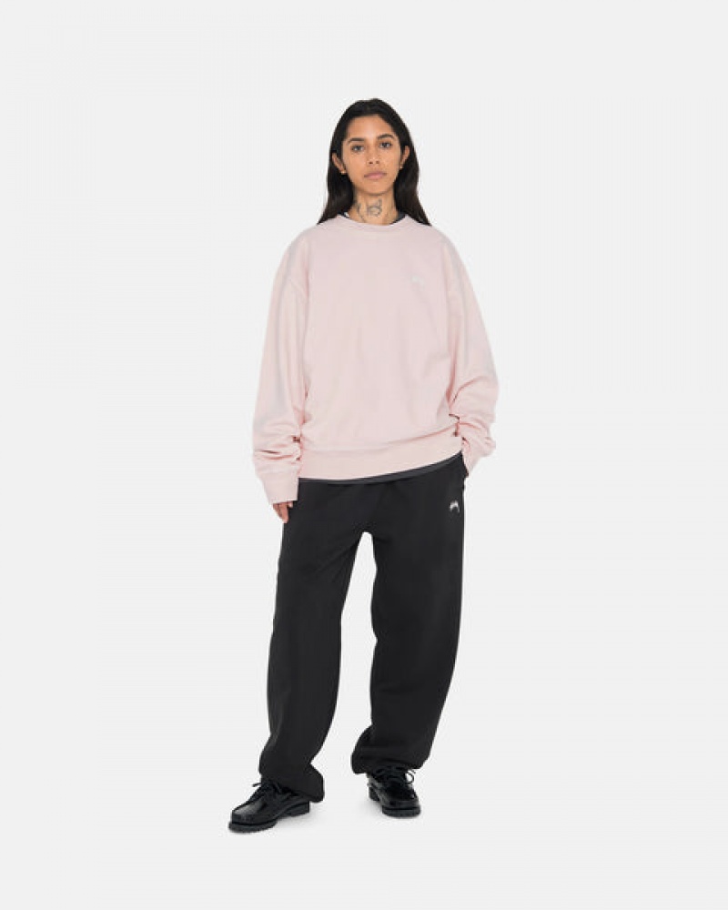 Women's Stussy Overdyed Stock Logo Sweatpants Black Dubai | UAE GTO-5296