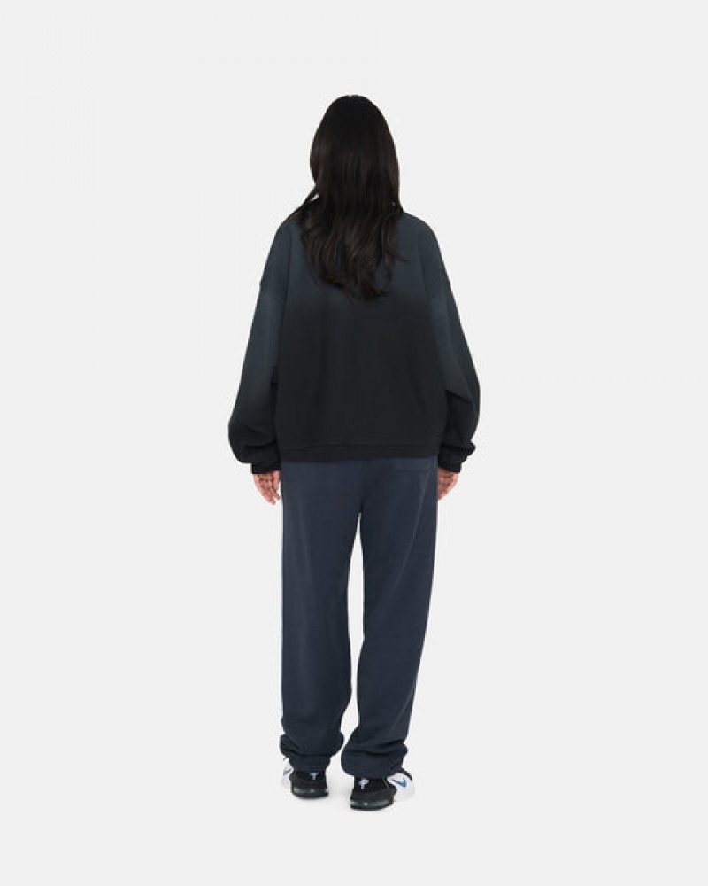 Women's Stussy Overdyed Stock Logo Sweatpants Navy Dubai | UAE KSU-7930