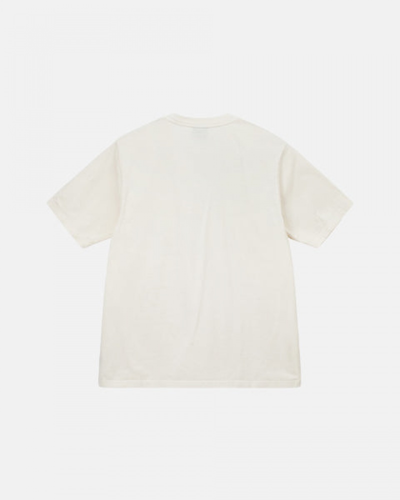 Women's Stussy Pigment Dyed Crew Tees Beige Dubai | UAE TDD-8851