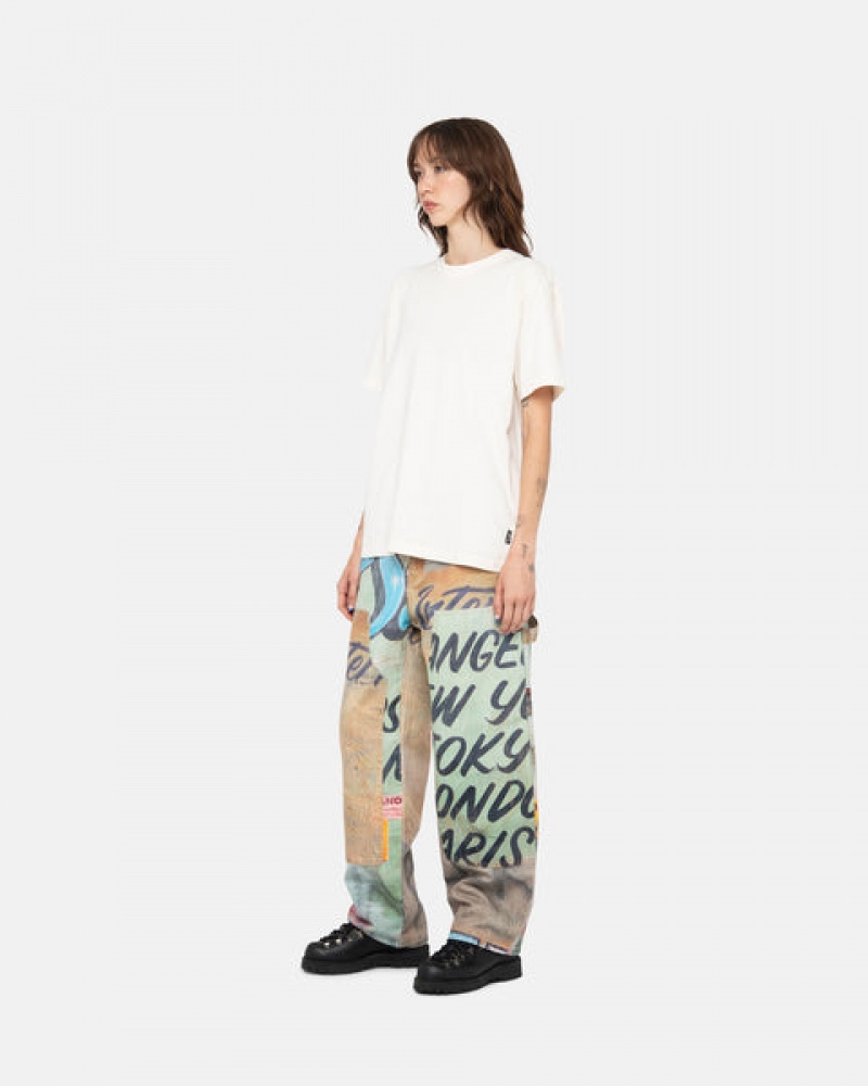 Women's Stussy Pigment Dyed Crew Tees Beige Dubai | UAE TDD-8851