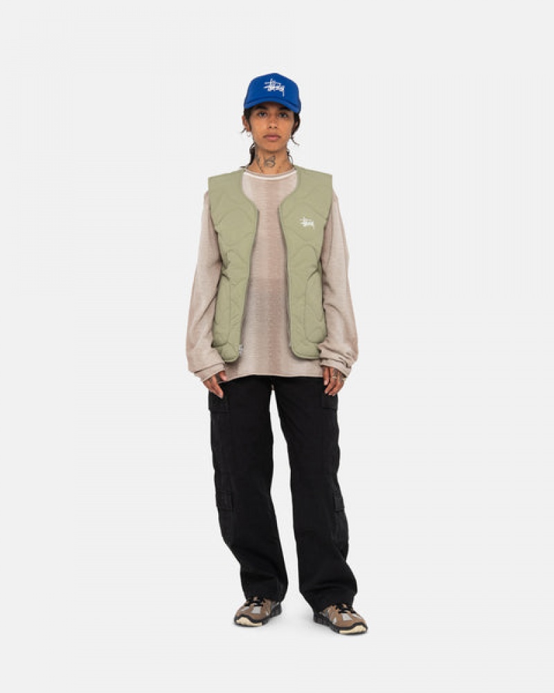 Women's Stussy Recycled Nylon Liner Vest Brown Dubai | UAE SYN-3976