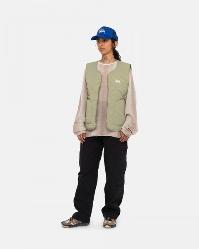 Women's Stussy Recycled Nylon Liner Vest Brown Dubai | UAE SYN-3976