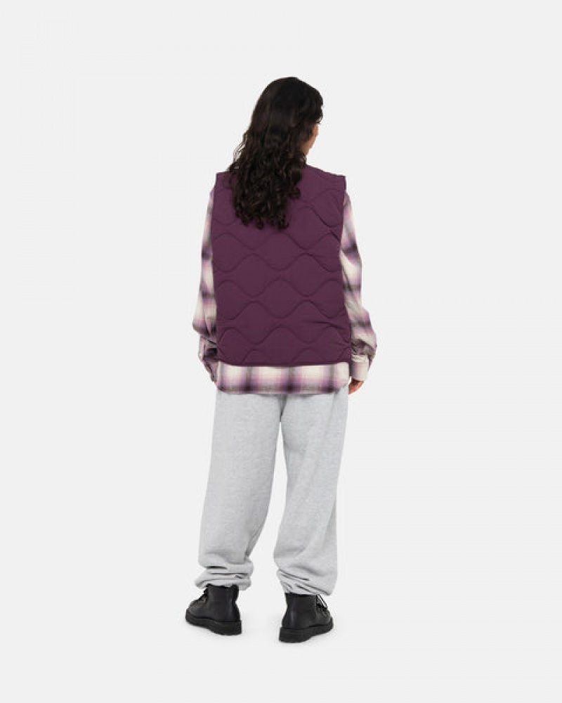 Women's Stussy Recycled Nylon Liner Vest Fuchsia Dubai | UAE NGJ-5522