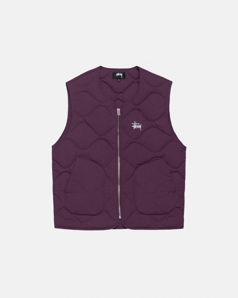 Women\'s Stussy Recycled Nylon Liner Vest Fuchsia Dubai | UAE NGJ-5522