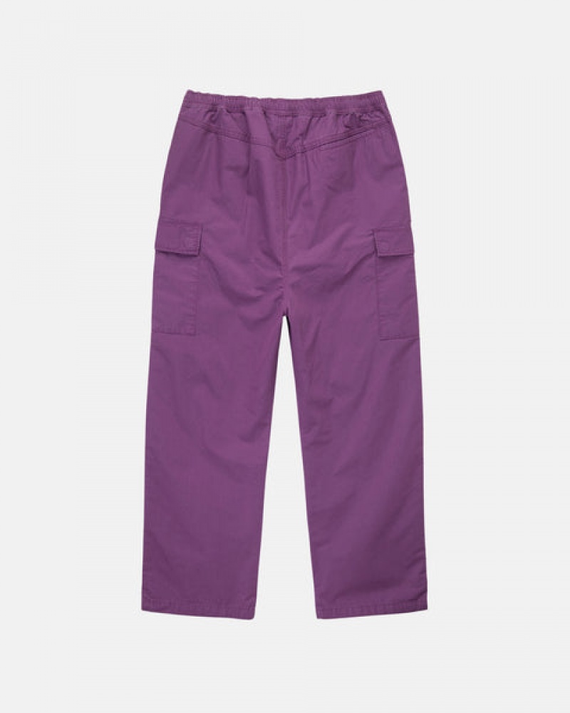 Women's Stussy Ripstop Cargo Beach Pants Purple Dubai | UAE DGO-5706