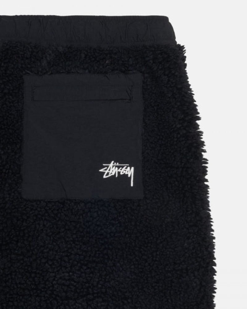 Women's Stussy Sherpa Shorts Black Dubai | UAE EWD-2640