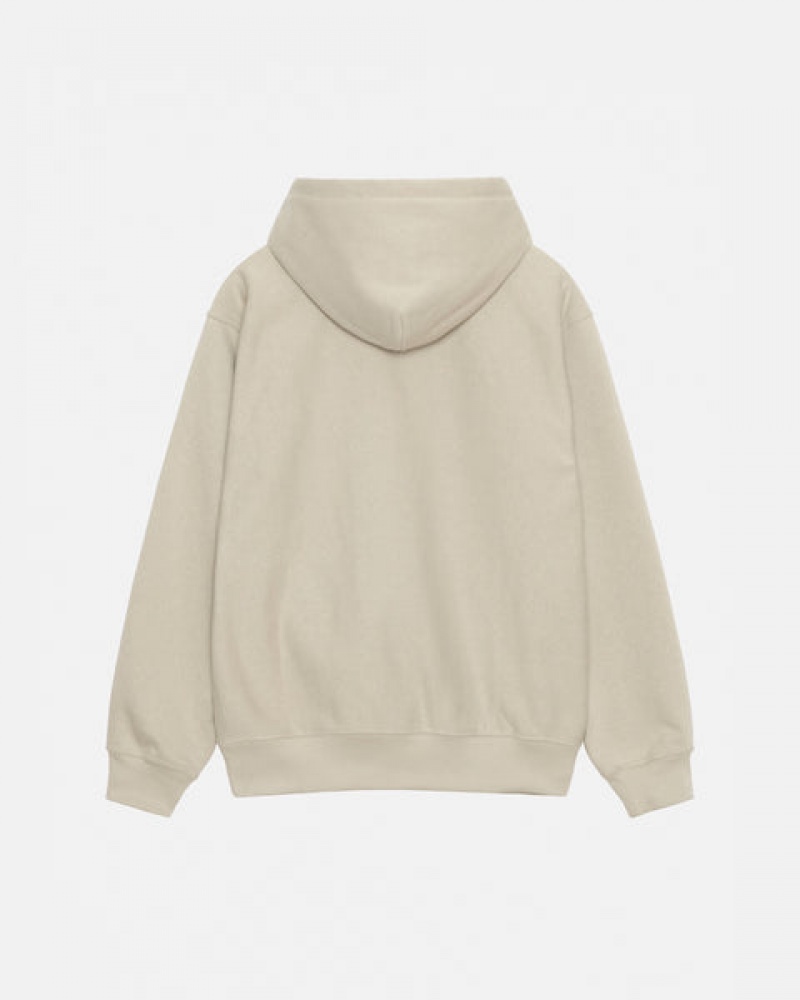 Women's Stussy Stock Logo Applique Hood Sweatshirts Khaki Dubai | UAE EFF-1453