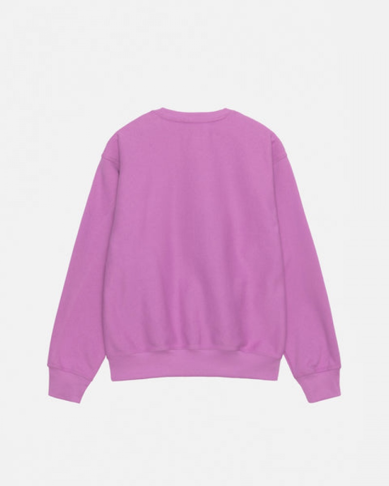 Women's Stussy Stock Logo Crew Sweatshirts Purple Dubai | UAE QGG-2009