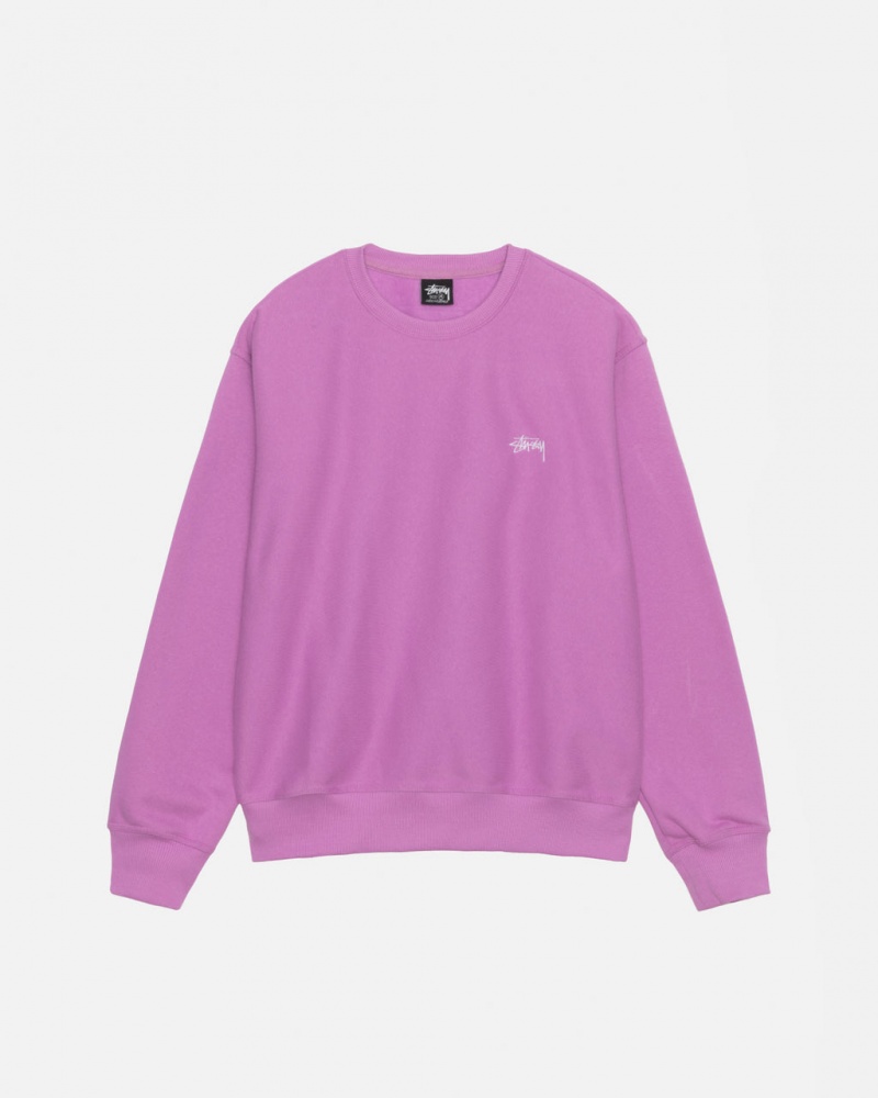 Women\'s Stussy Stock Logo Crew Sweatshirts Purple Dubai | UAE QGG-2009