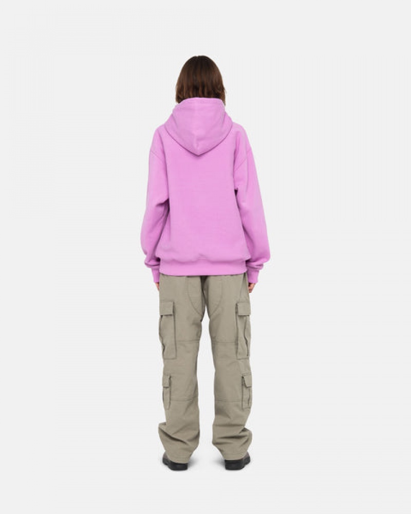 Women's Stussy Stock Logo Hood Sweatshirts Purple Dubai | UAE GLS-3698