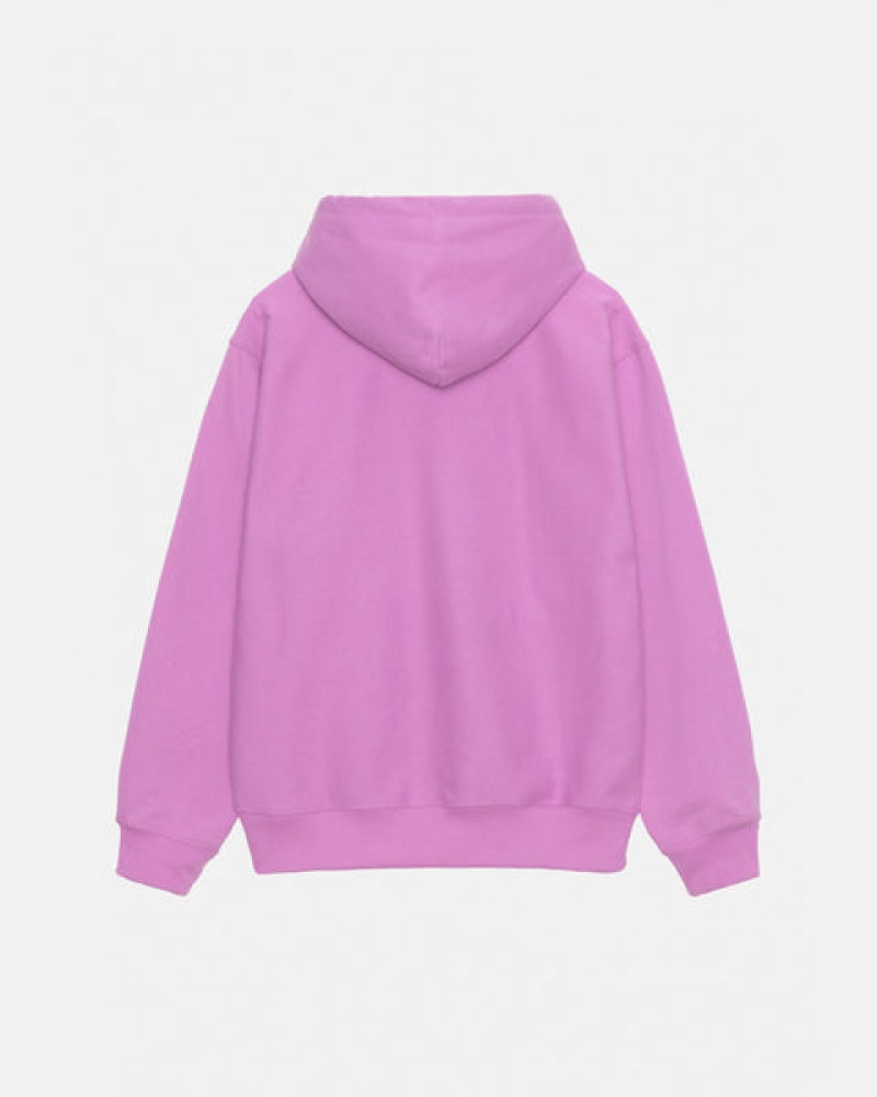 Women's Stussy Stock Logo Hood Sweatshirts Purple Dubai | UAE GLS-3698