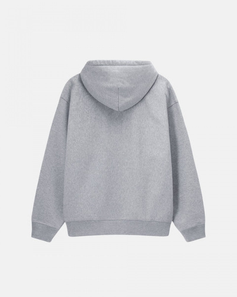 Women's Stussy Stock Logo Hoodie Grey Dubai | UAE RFH-1044