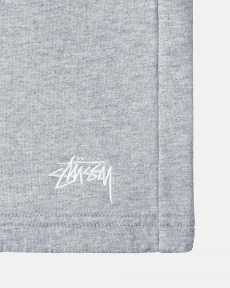 Women's Stussy Stock Logo Sweat Short Sweatshorts Grey Dubai | UAE ZLZ-8429