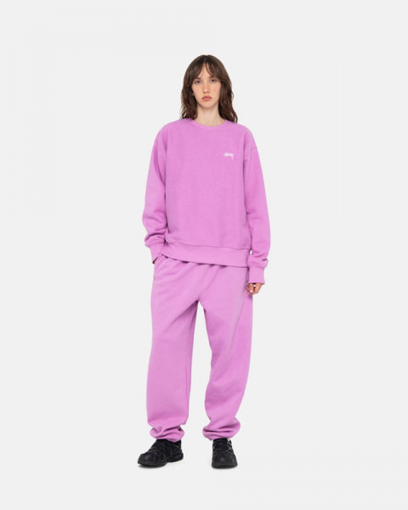 Women's Stussy Stock Logo Sweatpants Purple Dubai | UAE VND-5946