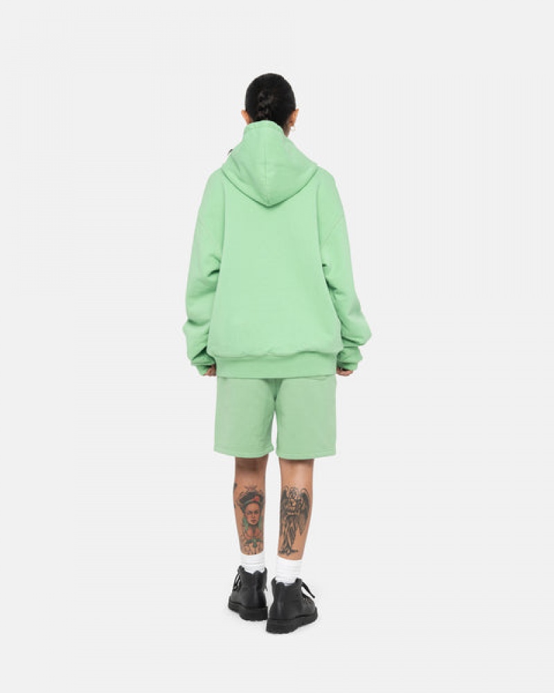 Women's Stussy Stock Logo Sweatshorts Green Dubai | UAE RIE-1894