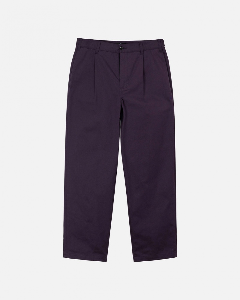 Women\'s Stussy Twill Volume Pleated Trouser Pants Purple Dubai | UAE TLT-1404