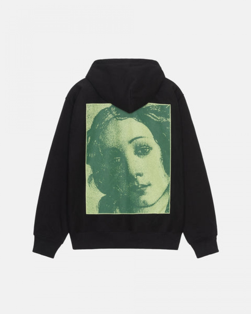 Women's Stussy Venus Zip Hood Sweatshirts Black Dubai | UAE FFW-1572