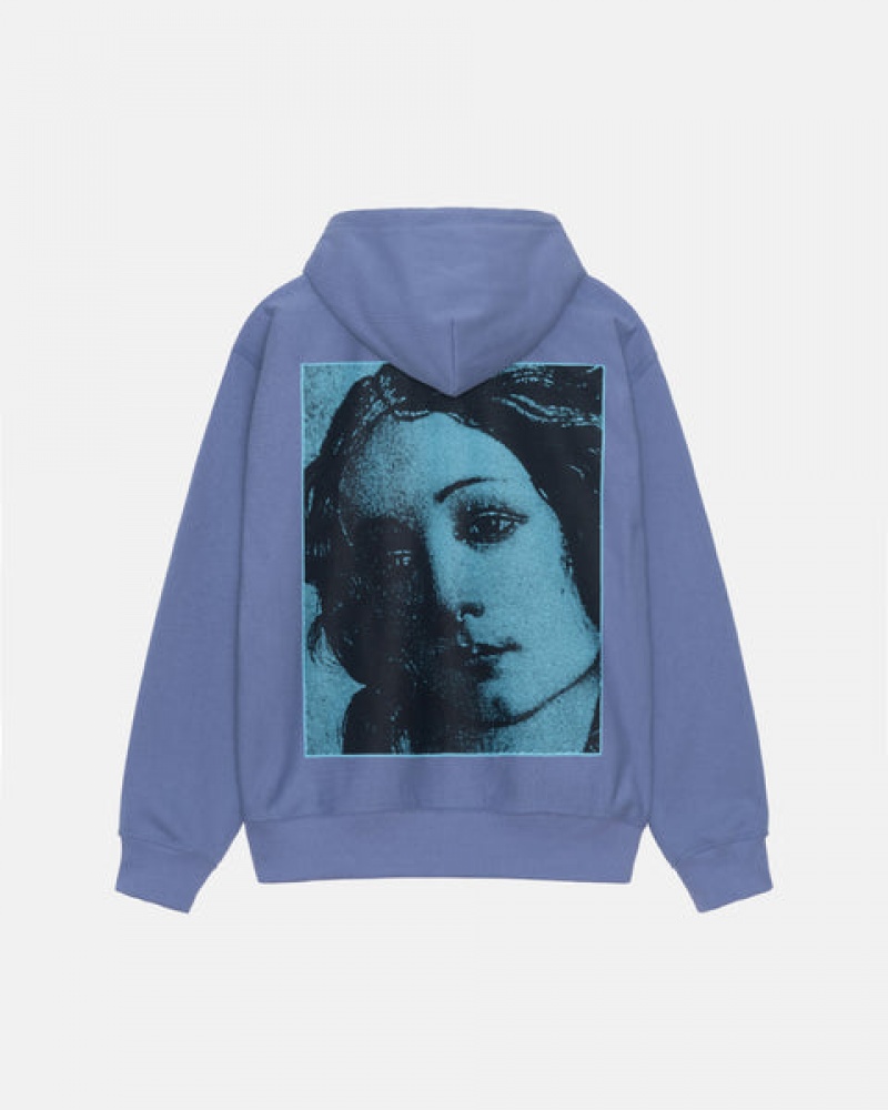 Women's Stussy Venus Zip Hood Sweatshirts Royal Blue Dubai | UAE KRY-9864