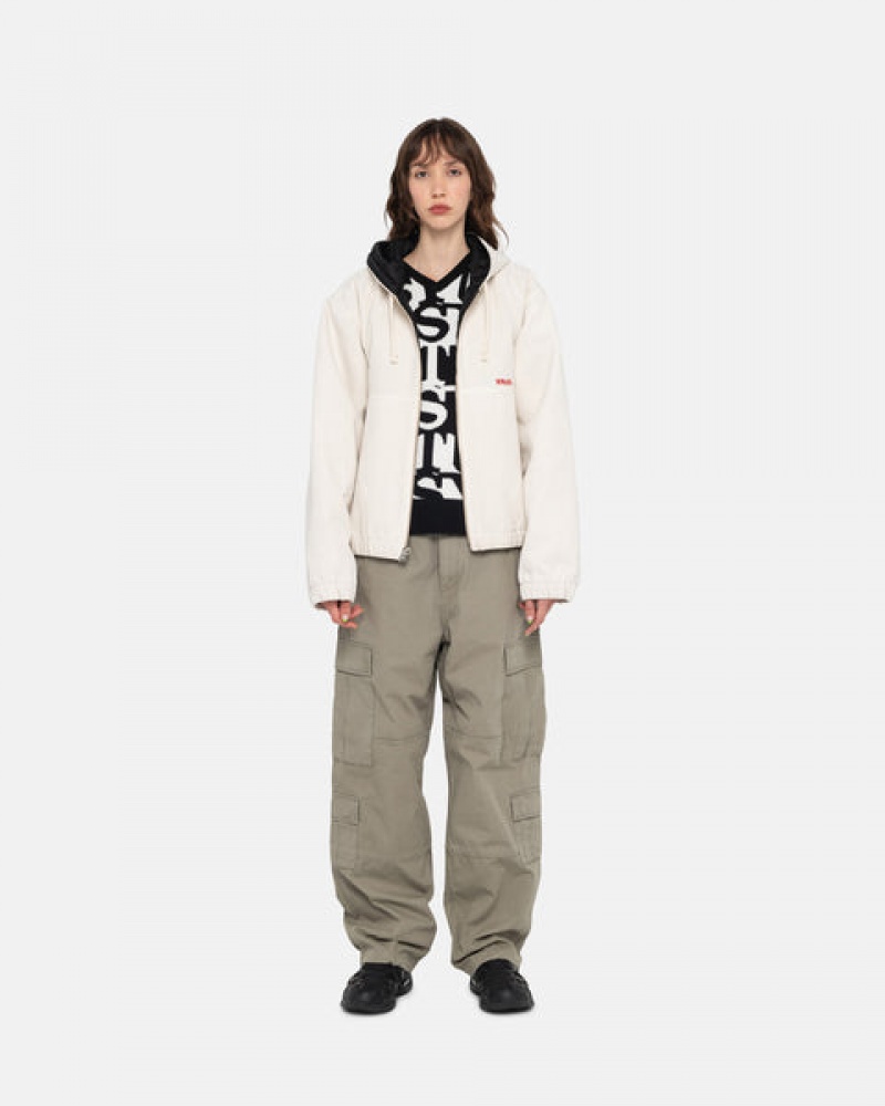 Women's Stussy Work Jacket Insulated Canvas Jackets Beige Dubai | UAE ZFD-7681