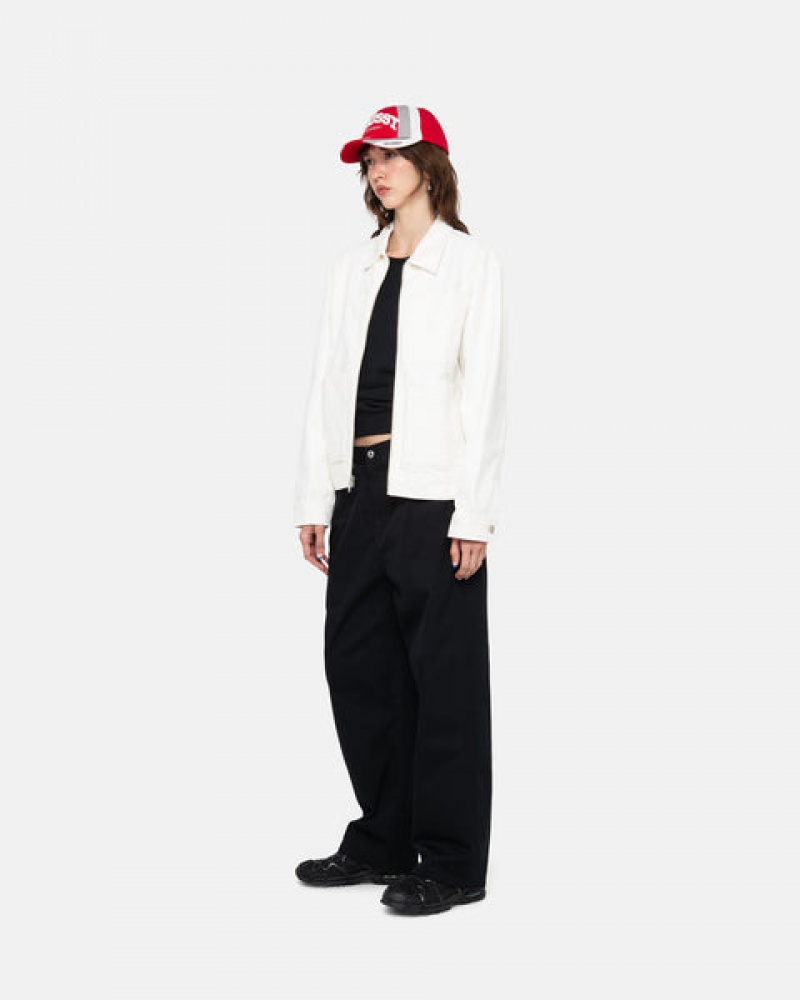 Women's Stussy Workgear Trouser Twill Pants Black Dubai | UAE SIX-6558