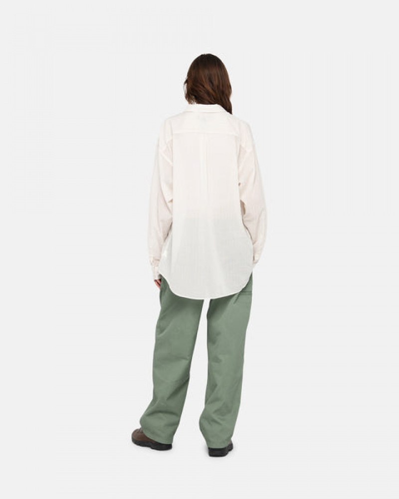 Women's Stussy Workgear Trouser Twill Pants Green Dubai | UAE LQW-5115