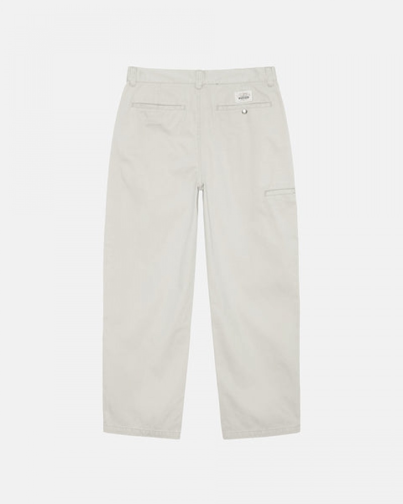 Women's Stussy Workgear Trouser Twill Pants White Dubai | UAE VGP-4404