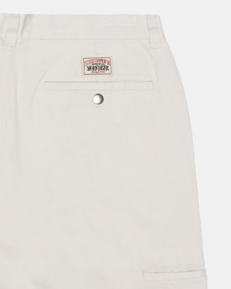 Women's Stussy Workgear Trouser Twill Pants White Dubai | UAE VGP-4404